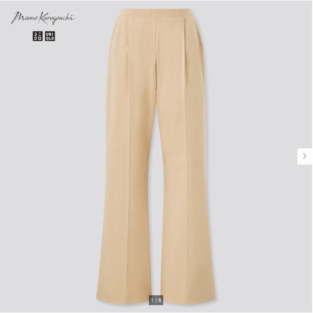 Uniqlo Mame Kurogouchi AIRism Cotton Pleated Pants-beige